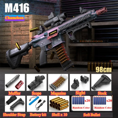 M416 Electric Automatic Foam Dart Blaster Shell Ejecting Soft Bullet Toy Nylon Construction Outdoor Shooting Game Toy