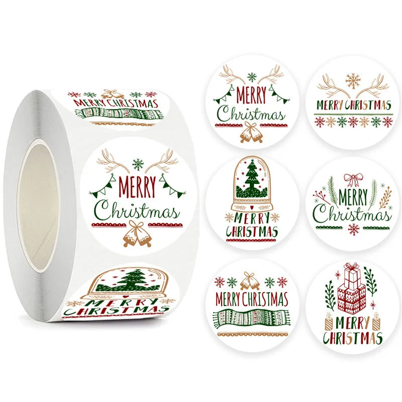Christmas gift stickers decorative sealing sticker Merry Christmas Reward Self-adhesive labels  Day party
