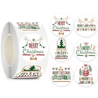 Christmas gift stickers decorative sealing sticker Merry Christmas Reward Self-adhesive labels  Day party