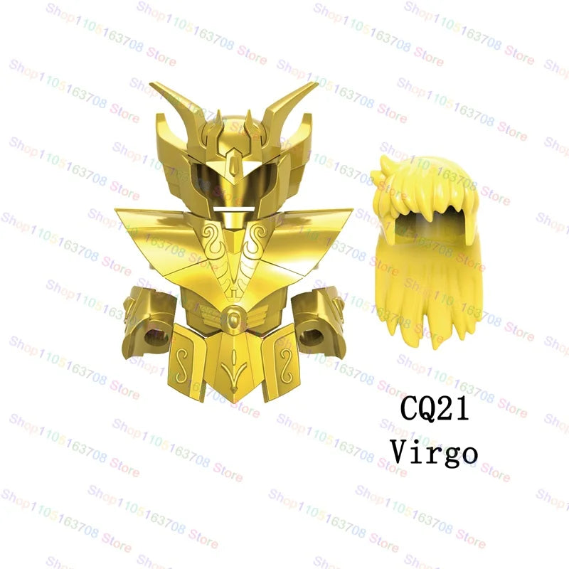 Saint Seiya Japanese Anime Cartoon Bricks Dolls Aiolia Aiolos Model Toys Building Blocks Figures Assembly Toys Gifts CQ11-22