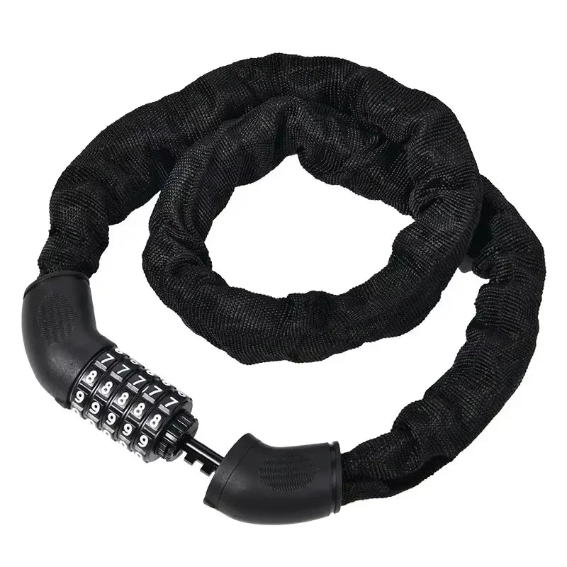 Motorcycle Chain Lock Electric Vehicle Anti-Theft 5 Digit Code Combination Security Lock Mount Bike Iron Chain Lock