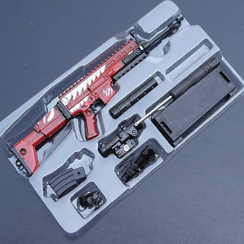 Game Kids Toys PUBG SKS AKM 98K Gun Ornaments Keychain Weapon Model Alloy Prop Decoration War Game Toy Crafts Collections Gift