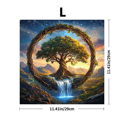 Tree of Life Waterfall River Wooden Puzzle for Adults | Uniquely Shaped Irregular Creative Family Game – Eco-Friendly Wood Craft