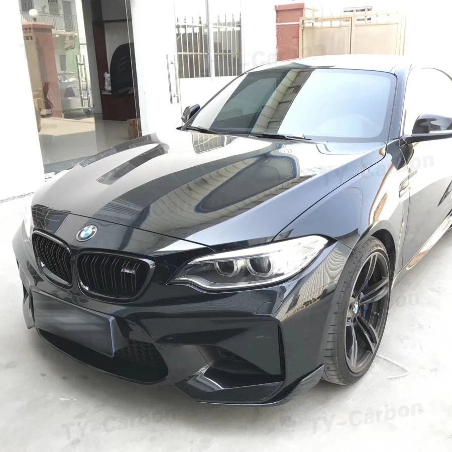 Real Carbon Fiber Car Front Bumper Splitter Side Cover For BMW F87 M2 2016-2020 Air Vent Kit Spoiler Lip Corner Guard Trim FRP