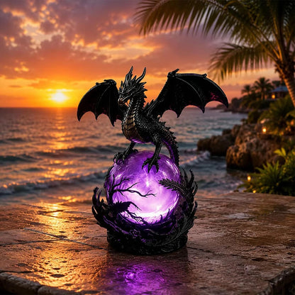 Gothic Dragon LED Crystal Ball Lamp Multifunctional USB Powered Mystic Orb Lights for Bedroom Shelf Altar Halloween Decoration