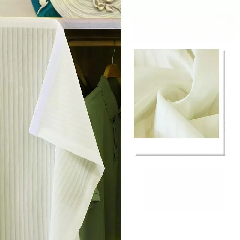 1pc Wardrobe Adhesive Dust-Proof Curtain, Hook And Loop Mesh Curtain For Living Room/Kitchen, Sheer Partition