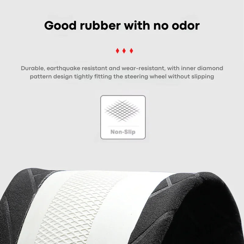 Car Steering Wheel Covers Cowhide Suede Steering Wheel Cover Wrap Universal 37-38cm Breathable Steering Covers Car Accessories