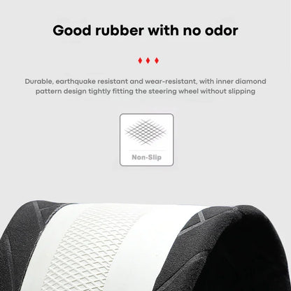 Car Steering Wheel Covers Cowhide Suede Steering Wheel Cover Wrap Universal 37-38cm Breathable Steering Covers Car Accessories