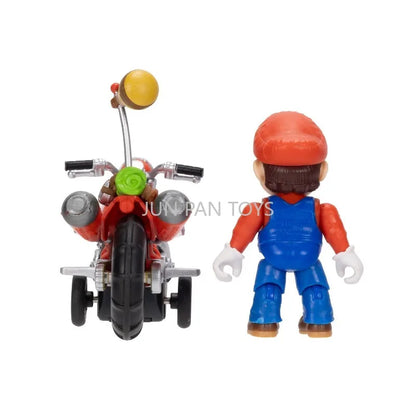 Original Super Mario Galaxy Movie 2.5 Inch Mario Luigi Pull Back Motorcycle Racer Action Figure Set Collectible Toy for Kids Fan