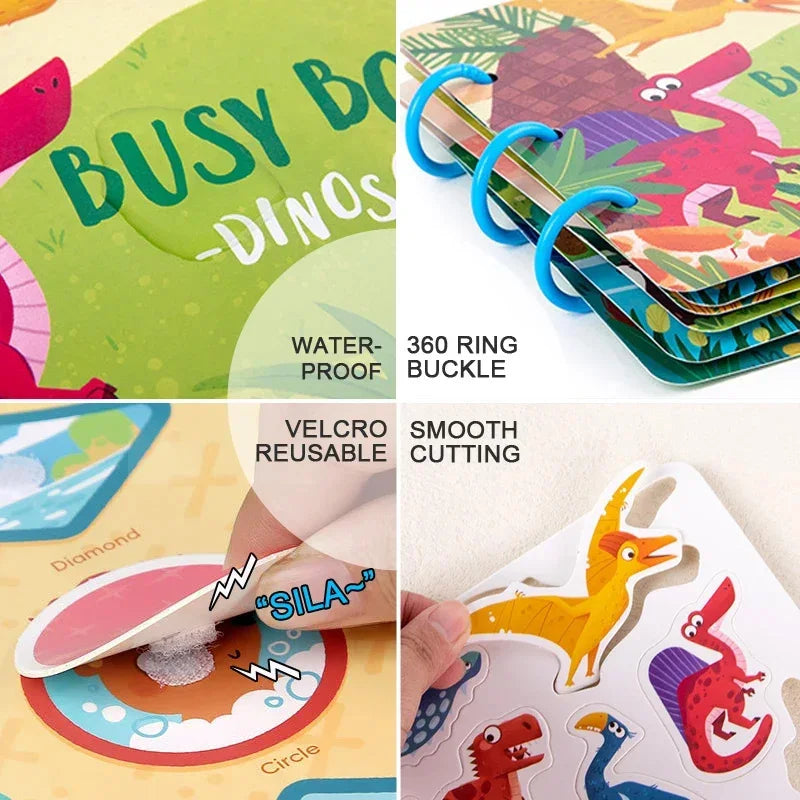 Montessori Baby Busy Book My First Quiet Book Paste Early Learning Education Toy for Toddlers Matching Game Toys for Kids Gifts