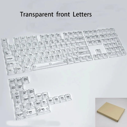 Crystal Transparent Cherry Profile Keycaps For Mechanical Gaming Keyboard ISO Enter PC Key Caps Side Carving Backlit RGB Keycap