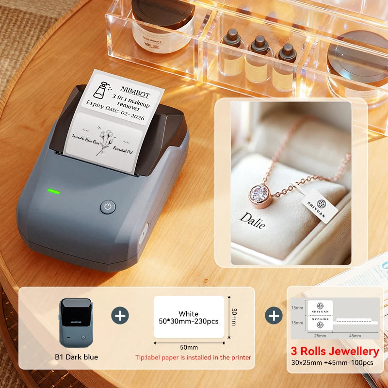 NIIMBOT B21/B1 Portable Thermal Printer 1500mAh Wireless Sticker Printer With Self-adhesive Labels For Barcode Clothing Jewelry
