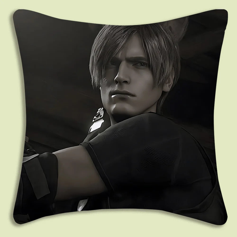 Pillow Covers Cartoon Leon Kennedy Sofa Decorative Home Double-sided Printing Short Plush Cute Cushion Cover