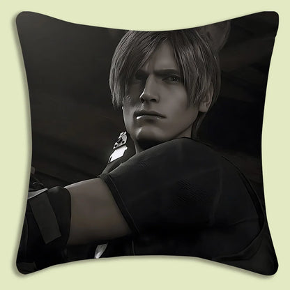 Pillow Covers Cartoon Leon Kennedy Sofa Decorative Home Double-sided Printing Short Plush Cute Cushion Cover
