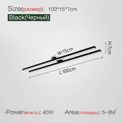 Minimalist one-word long cloakroom ceiling lamp bedroom lamp simple modern aisle lamp home balcony Nordic lamps