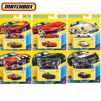 Matchbox GBJ48-F Series,Porsche 911/356 Totota MR2 Dodge Challenger Chevy,1:64 Diecast Model Car,Collector's Gift for Kids Toy