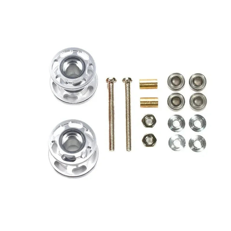 2PCS(1pair) 95423/94945 12-13mm Double Aluminum Guide Rollers Lightweight Hollow Guide Wheels for Tamiya Mini 4WD Model Car