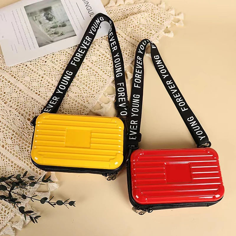 〔CC〕|Mini Suitcase Shape Bag Fashion Luggage Bag Handbag Shoulder Bag Waterproof Bag Hard Shell Box Suitcase Purse Clutch Bag
