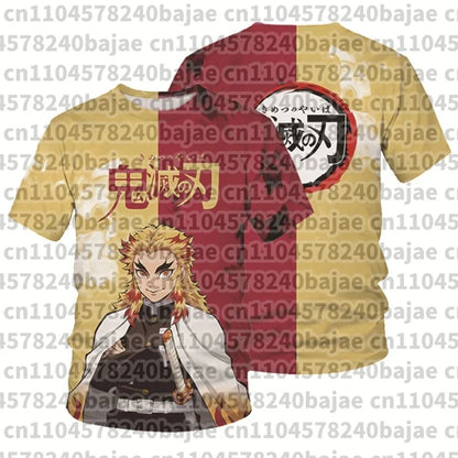 Demon Slayer Kimetsu no Yaiba Tanjiro 3D Quick Dry T-Shirt Adult Kids Sports Casual Anime Merch Summer outdoor streetwear