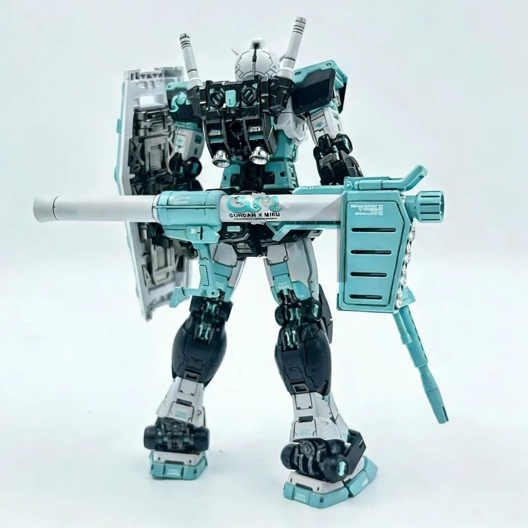 RG Scale Ver.2.0 Combat Mecha Miku Themed Color Version Plastic Model Kit with Water Stickers Display Stand Collectible Toy Gift