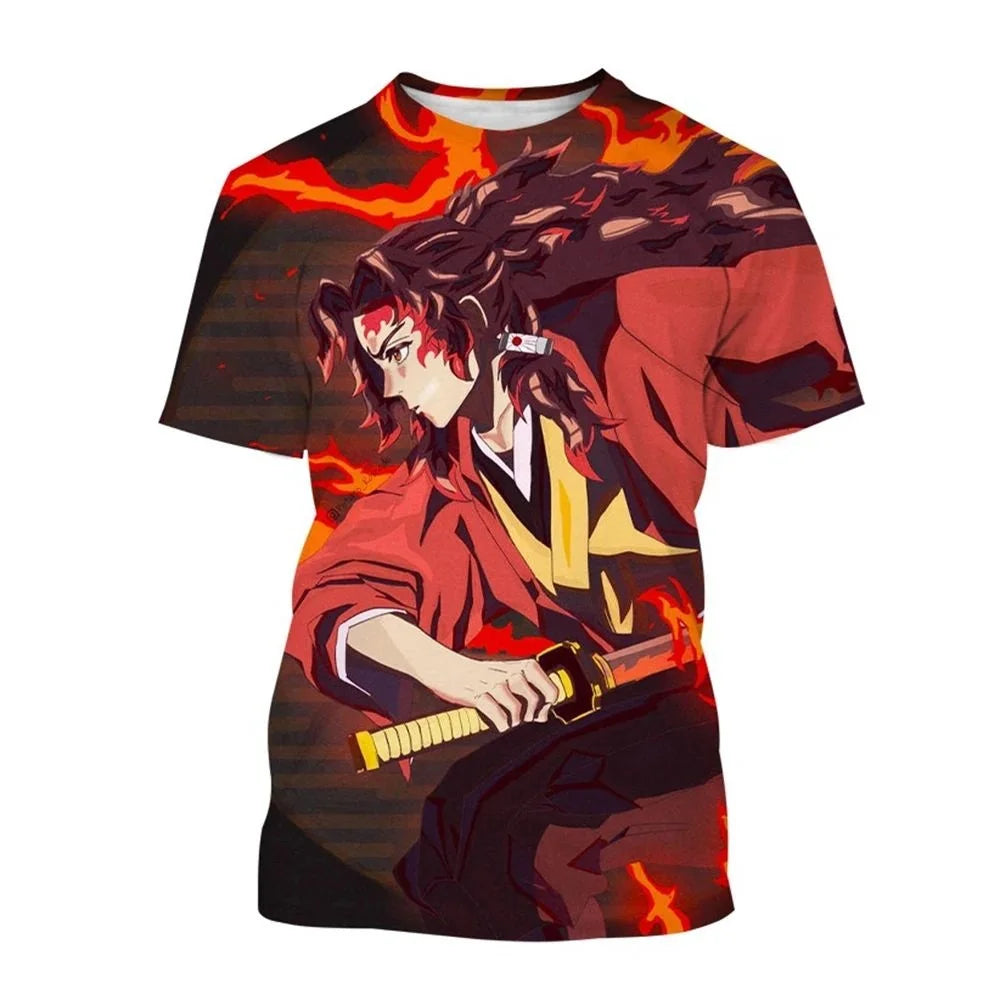 Summer Fashion Anime Demon Slayer 3D Printed T-shirt Neutral Harajuku Style Cool Anime T-shirt