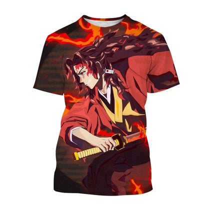 Summer Fashion Anime Demon Slayer 3D Printed T-shirt Neutral Harajuku Style Cool Anime T-shirt