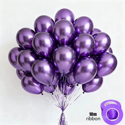 100pcs Metallic Helium Balloon 10inch 1.8g Small Balloons Chromium Purple Balloon Birthday Party Decoration Wedding Festival