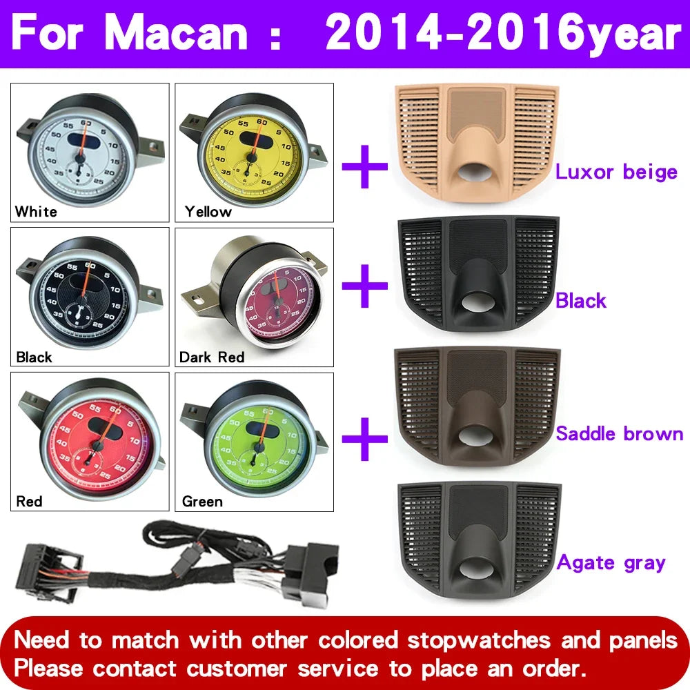 For Porsche Macan 95B 2014-2023 Stopwatch Compass Chrono Clock Watch Instrument Panel Cover Car Interior Dashboard Accessories