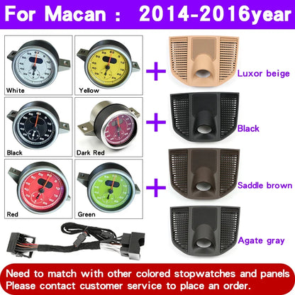 For Porsche Macan 95B 2014-2023 Stopwatch Compass Chrono Clock Watch Instrument Panel Cover Car Interior Dashboard Accessories
