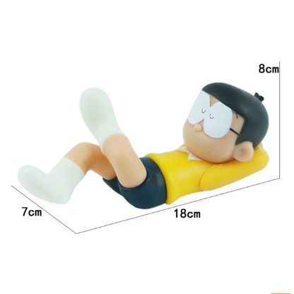 Anime Doraemon Nobita Nobi Sleep Car Decoration Kawaii Action Figure Blue Fat Collectible Model Toy Dolls Birthday Gifts