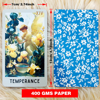 The Petal Sky, 78 Original Tarot Cards with Guidebook, Petal Theme Design, Card Games, Divination Tools, 12*7cm, 14+