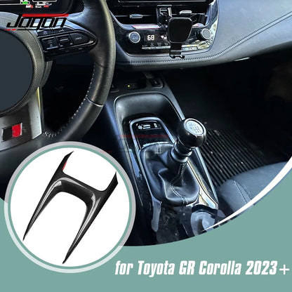 Carbon Fiber Car Interior Center Console Gear Shift Panel Cover Sticker Trim Accessories For Toyota GR Corolla 2023 2024 2025