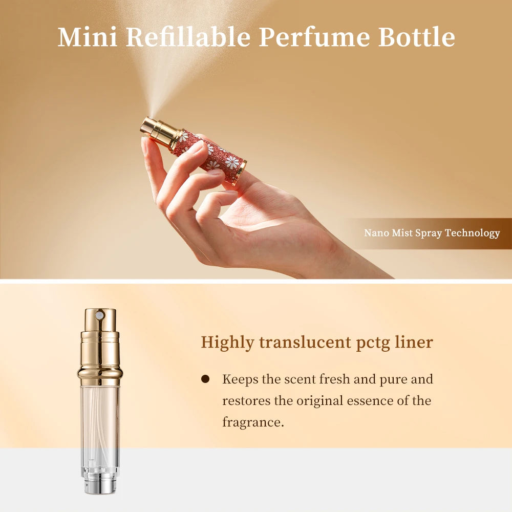 5ml Perfume Refill Bottle Portable Mini Refillable Spray Jar Scent Pump Empty Cosmetic Containers Atomizer for Travel Tool
