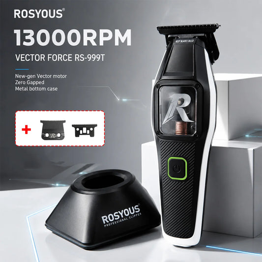 ROSYOUS RS-999T Trimmer for Men DLC Blade Zero Gapped Vector Magnetic Levitation Motor Full Metal Professional Finishing Machine
