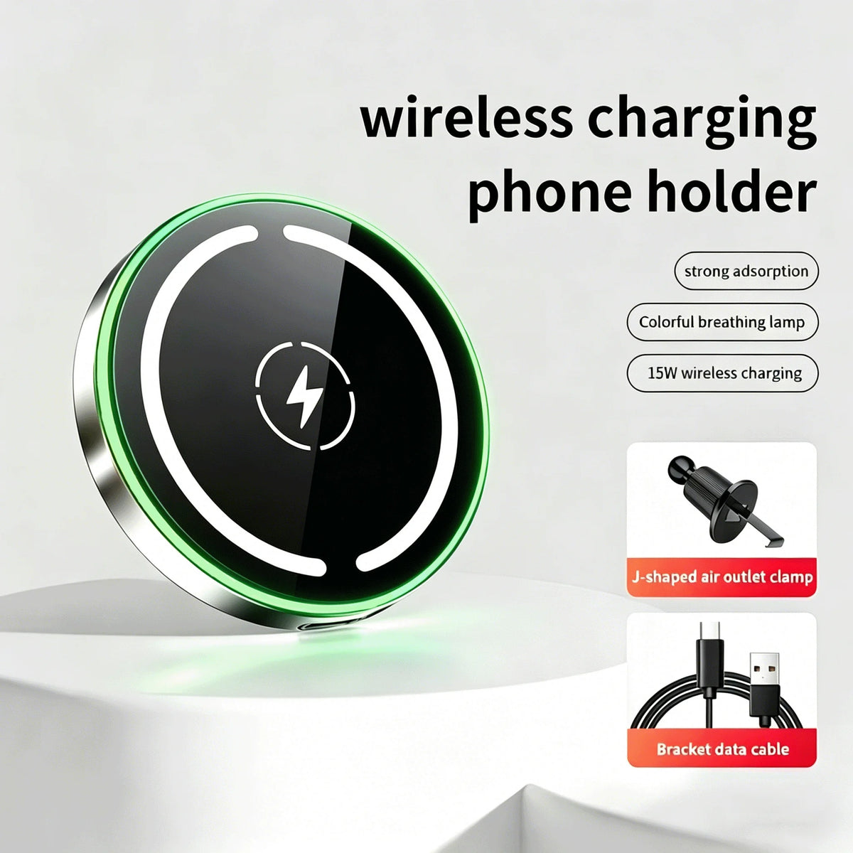 30W Car Charger, Auto-Lock Wireless Fast Charging Phone Mount, Secure Car Charging Dock for iPhone 12 13 14 15 16 17 Xiaomi
