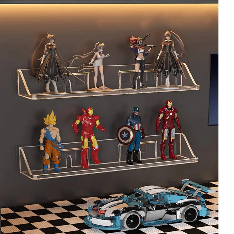 Blind box display rack storage cabinet on the wall transparent acrylic no-hole Pop Mart small ornaments hand-made goods storage