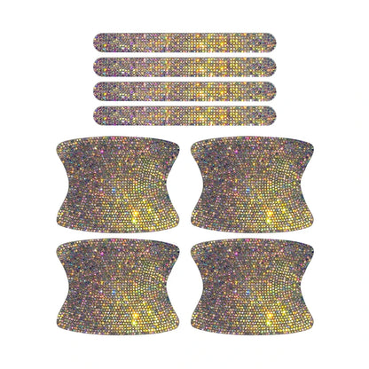 8PCS Universal Car Door Handle Sticker Decal Warning Diamond Auto Strip Driving Safety Bling Car Accessories for Girls Wholesale