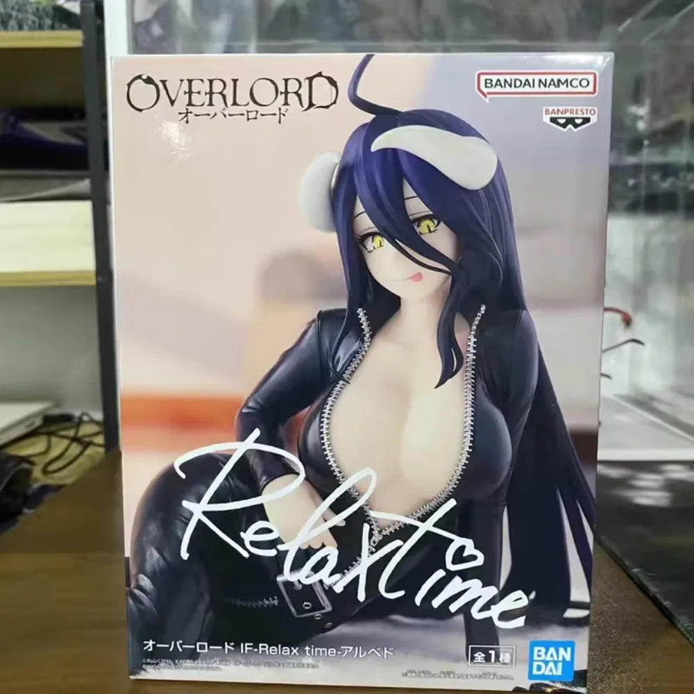 In Stock Bandai Original Genuine Banpresto Anime Overlord IV IF Relax Time Albedo 18cm Collection Model Toy Figure Birthday Gift