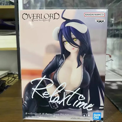 In Stock Bandai Original Genuine Banpresto Anime Overlord IV IF Relax Time Albedo 18cm Collection Model Toy Figure Birthday Gift