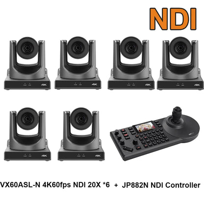 4k60fps NDI POE PTZ Camera 20X Zoom Live Streaming Camera and 1pc NDI PTZ Camera Controller for Video Conference 1-10pcs