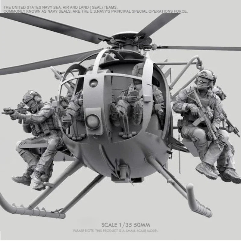 1/35 Resin Model Kit  Marine Corps Helicopter Scene with Soldier Figures Unpainted Unassembled GK Kit for Military Diorama Hobby
