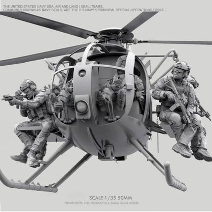 1/35 Resin Model Kit  Marine Corps Helicopter Scene with Soldier Figures Unpainted Unassembled GK Kit for Military Diorama Hobby
