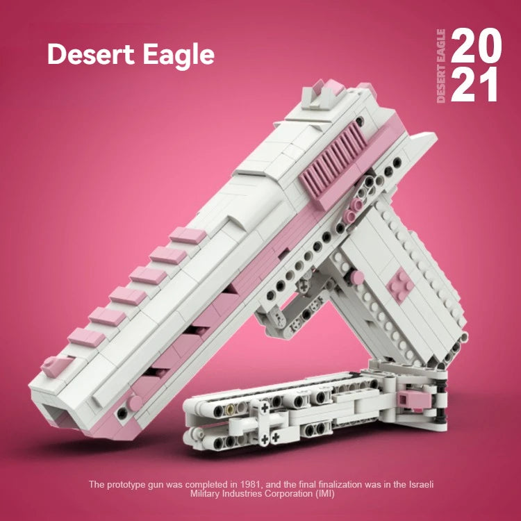 8 Types Creative Desert Eagle Gun Building Blocks MOC Technical Capable of Firing Bullets Assemble Bricks Toy Gift For Kids