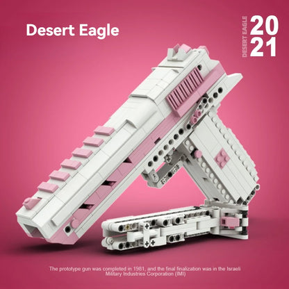 8 Types Creative Desert Eagle Gun Building Blocks MOC Technical Capable of Firing Bullets Assemble Bricks Toy Gift For Kids