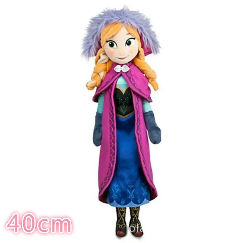 50cm Princess Anna Elsa Plush Doll Elza Stuffed Toy for Kids Halloween Birthday Gift Soft Kids' Plush Doll