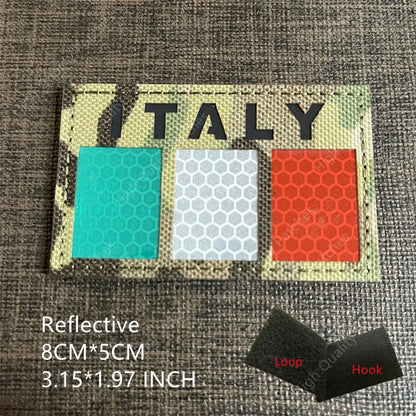 Italy Infrared IR Reflective Patch Italian Italia Sicily Sardinia Sicilia Flag Applique Badge Tactical Armband ITA GIS