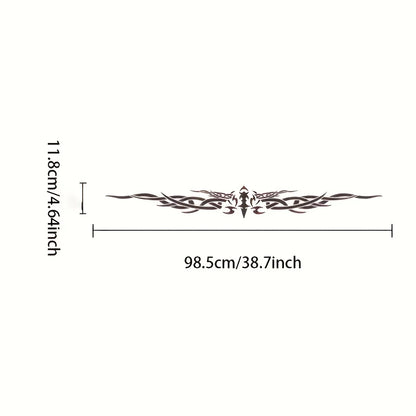 1PC Laser Reflective Wing Stripe Decal - 98.5x11.8cm Vinyl Sticker for Car Exterior (Cool Totem Design, Waterproof)