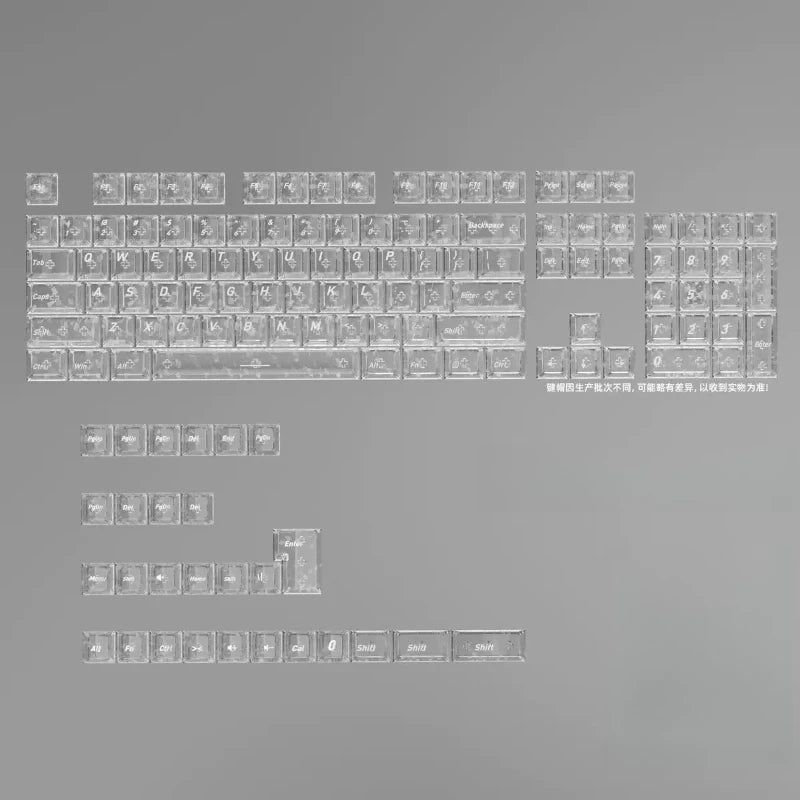 Black Carbon Fiber Texture Keycaps Transparent RGB Side Printed Cherry profile PC keycap set for MX Cherry Mechanical Keyboard