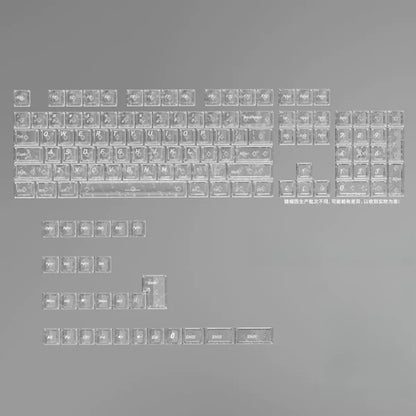 Black Carbon Fiber Texture Keycaps Transparent RGB Side Printed Cherry profile PC keycap set for MX Cherry Mechanical Keyboard