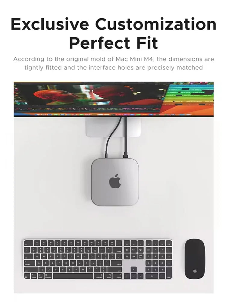PHIXERO Mac Mini Case Wear-resistant Waterproof TPU Protective Case for Mac Mini M4/M4 Pro Cover Precise Opening Dustproof
